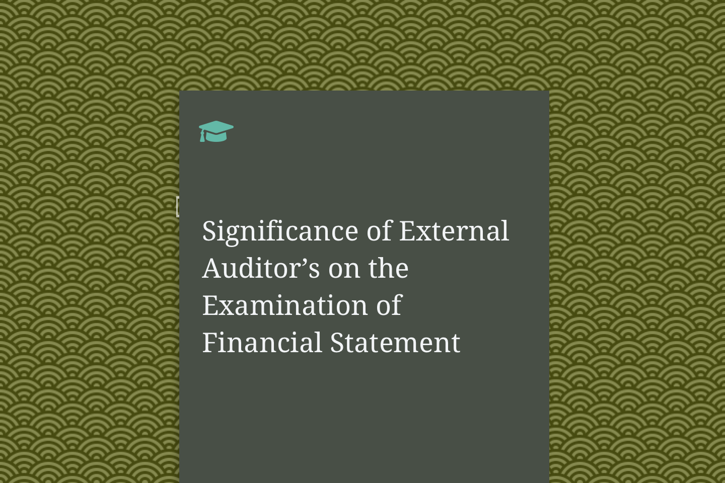 Accounting class audit implementation assignment