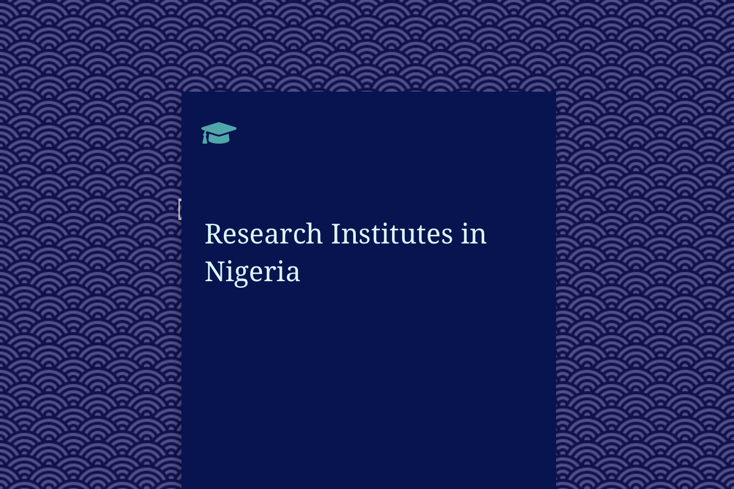 Research Institutes in Nigeria